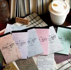 180枚♡大容量　紙モノ　英字　コラージュ　素材　温柔独白系列6種 おすそ分け