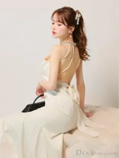 DEA ROBE de FLEURS ディア ホルターネック ロングドレス S