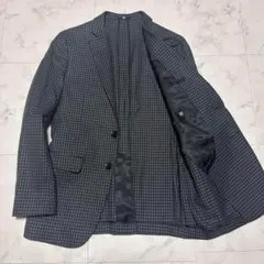 美品✨スーツセレクト ギンガムチェック テーラードジャケット グレー M