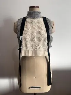 【新品】PUBLIC TOKYO タートルネック フリンジニットベスト