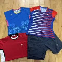 バドミントンウェアL 4点セット フラワー柄