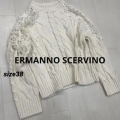 イタリア製 美品 ERMANNO SCERVINO レース刺繍 ケーブルニットのサムネイル