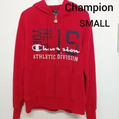 チャンピオン　赤　ジップアップパーカー　SMALL　古着　ＮＯ.２０７