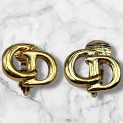 美品　Christian Dior イヤリング　CDロゴ　ゴールド