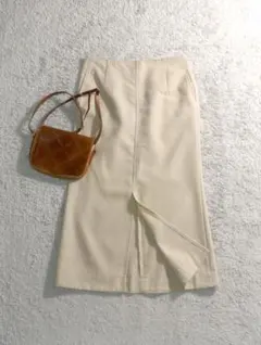 25SS 【ミューズ】ストレッチツイル フレア ロングスカート ドゥーズィ