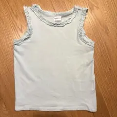 H&M フリル付きタンクトップ ミントグリーン