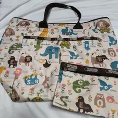 LeSportsac 動物柄 ショルダーバッグ 大　美品