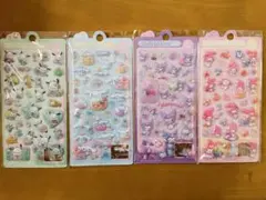 4枚セットキティーポチャッコクロミマイメロシール　3D ぷくっと立体　数量限定