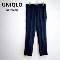 UNIQLO ユニクロ ウールブレンド ノータックパンツ ネイビー S
