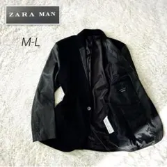 ザラ　マン　ZARA MAN レザー袖　テーラードジャケットM レザージャケット