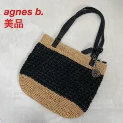 【美品】アニエスベー agnes b. カゴバッグ トートバッグ 黒　チャーム
