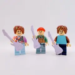 LEGO ミニフィギュアセット 3体　エレキギター　帽子　ミニフィグ