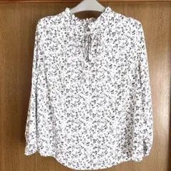 ロペピクニック　花柄 フリルネック リボンタイ2wayブラウス 長袖