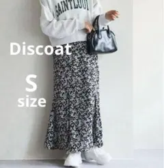 Discoat 総柄ロングフレアスカート 花柄 美品