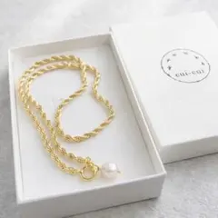 新品未使用 cuicui インポート パールネックレス ゴールド 上品 シンプル