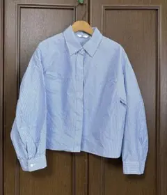 美品　ユニクロC コットンコクーンシャツ　M ストライプ