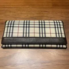 m0714-38 BURBERRY バーバリー チェック柄 二つ折り 長財布 - メルカリ