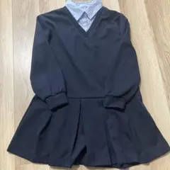 ハニーズ　レイヤード風ワンピース　M ネイビー