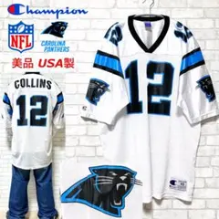 ☆美品☆CHAMPION USA製 ゲームシャツ メッシュ カロライナパンサーズ