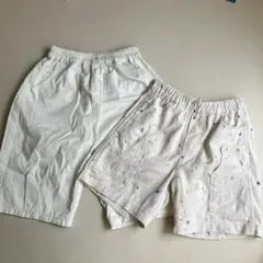 男児　ハーフパンツ2枚セット　アイボリー　ホワイト系　H&M