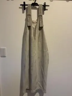 グレー コーデュロイ ストラップオーバーオール