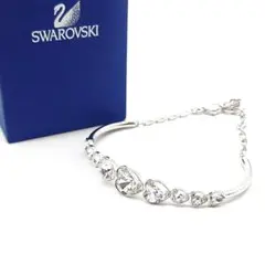 美品　スワロフスキー　バングル　ブレスレット　ハート　９連