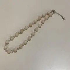 【お値下げ!】ハンドメイドビーズネックレス 白珊瑚 38㎝