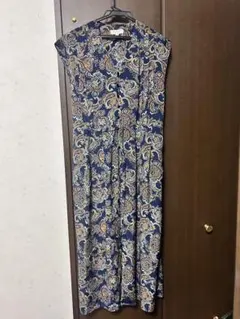 BEAUTY&YOUTH ペイズリー ノースリーブワンピース Sサイズ ネイビー