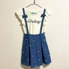 【セット】　リンジィ　半袖　Tシャツ　黄色　ジャンバースカート　150 M