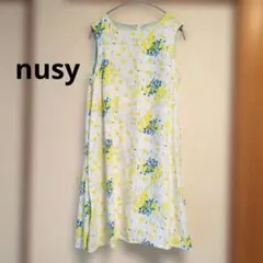 フェリシモ　nusy爽やかな花柄ノースリーブワンピース　L　ボタニカルのサムネイル