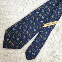 【極美品】Salvatore Ferragamo ネクタイ キリン ヒョウ 動物