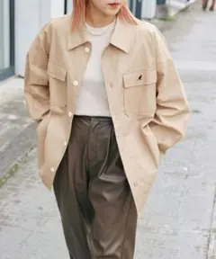 美品 KANGOL カンゴール◆オーバーサイズ ツイル シャツ シャツジャケット