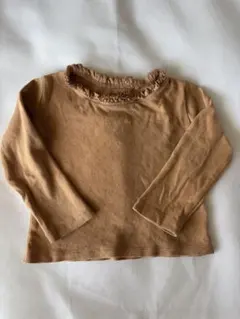 next フリル付きベージュ長袖Tシャツ