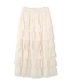 プロポーションボディドレッシング ティアードフリルスカート ホワイト S
