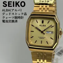 未使用品 SEIKO セイコー アルバ クォーツ腕時計 純正ブレス付 電池交換済