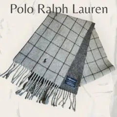 【美品】Polo Ralph Lauren チェック柄マフラー リバーシブル