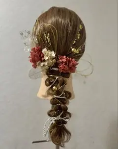 髪飾り 成人式 胡蝶蘭 和装飾り 振袖 卒業式　紐アレンジ ヘアアクセサリー