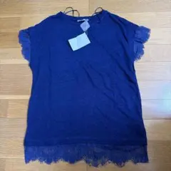 ZARA　ザラ　タグ付き　袖レース付きリネンニットのサムネイル