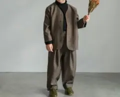 riziere シングルノーカラー セットアップスーツ シャツ3点セット