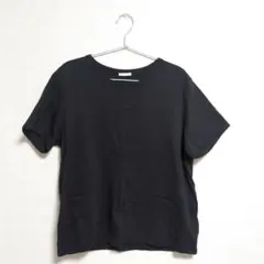 GU ジーユー ブラック コットンクルーネックT XL