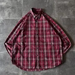 00s Eddie Bauer BDシャツ 赤 2XL A514 チェック柄