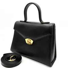 ほぼ新品未使用】ungaro ハンドバッグ ブラック ゴールド金具 - メルカリ