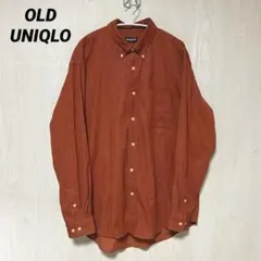 00s 古着 オールド ユニクロ BD コーデュロイ シャツ オレンジ XL