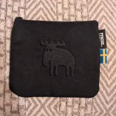 【美品】moz ブラック エルク刺繍ポーチ【格安】