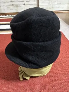 カシミヤ 100% ニット帽 黒のサムネイル