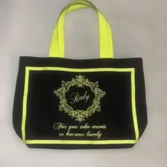 Rady トートバッグ ブラック×ネオンイエロー