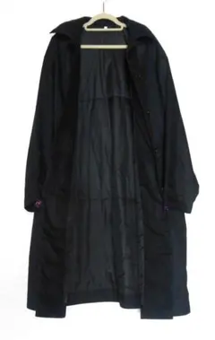 ブラック ロングコート ボタン式