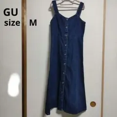 GU　デニム　ロング　ジャンパースカート