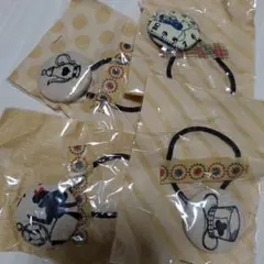 レトロデザイン ヘアゴム 4個セット