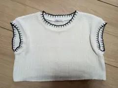 ZARA ザラ ニットトップス フレンチスリーブ 半袖 Sサイズ